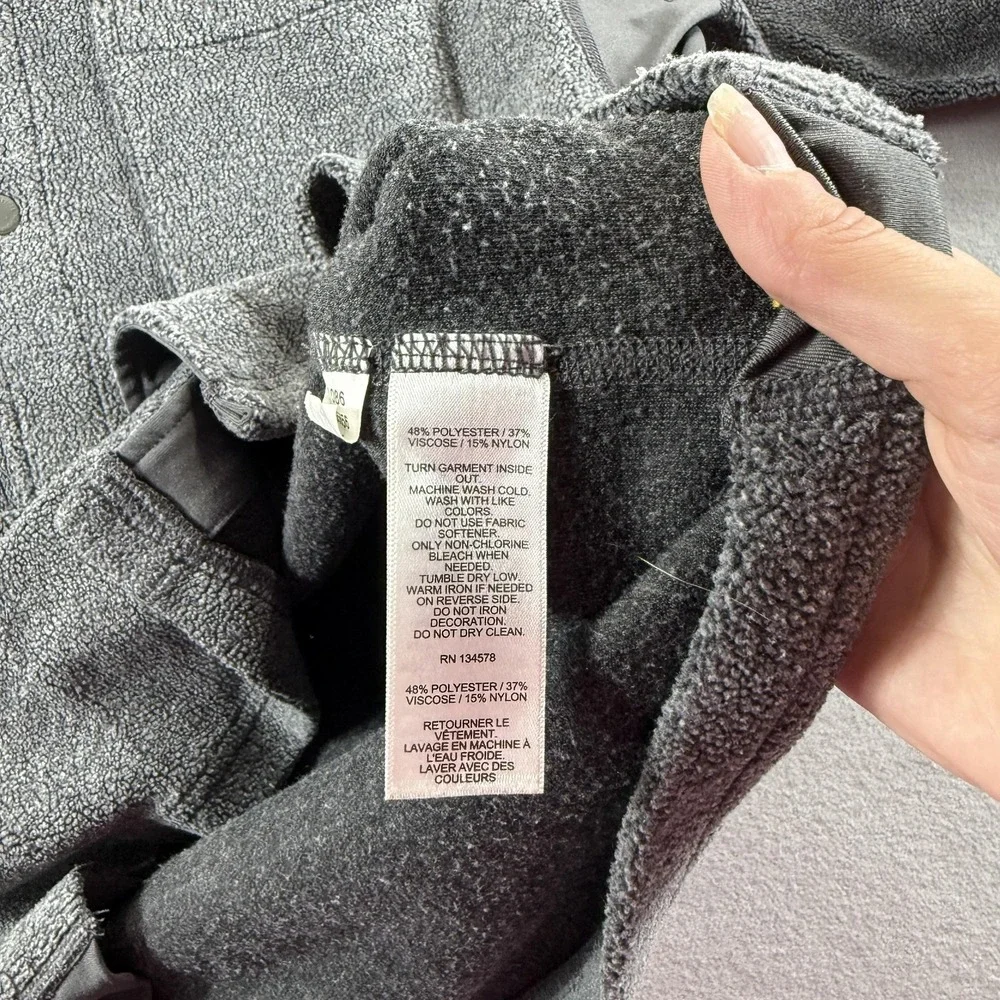 Vineyard Vines Jacket Mens Large Gray Fleece Snap Front Shirt Jacket Performance